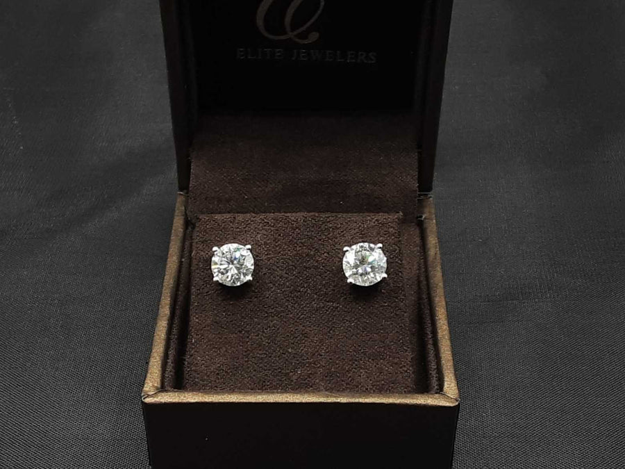 Double Stud Earring - White Gold 14k (.585) 1.6 grams