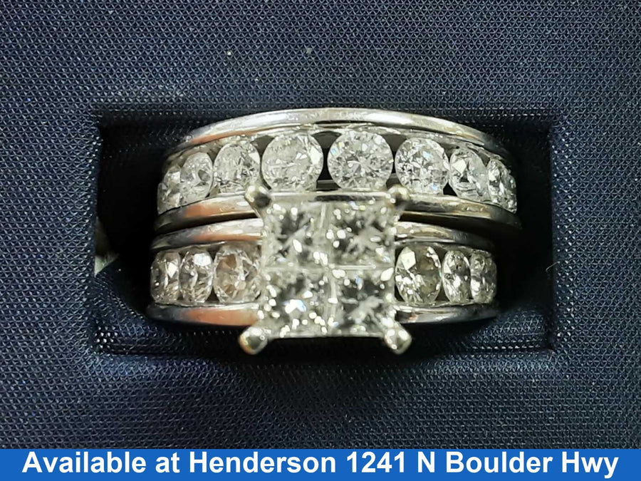 Ring - Engagement Set - White Gold 14k (.585) 12.3 grams Size 20