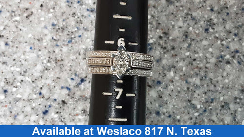 Ring - Wedding Set - White Gold 10k (.417) 4.8 grams Size 6.5