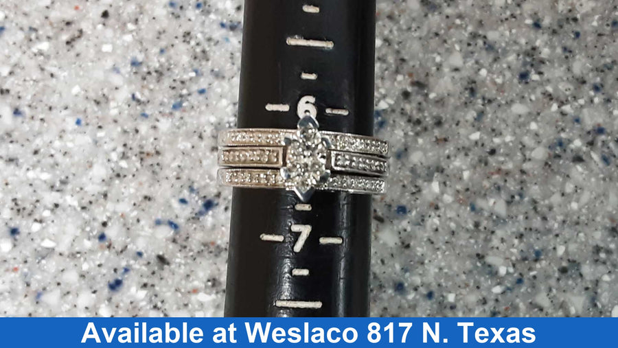 Ring - Wedding Set - White Gold 10k (.417) 4.8 grams Size 6.5