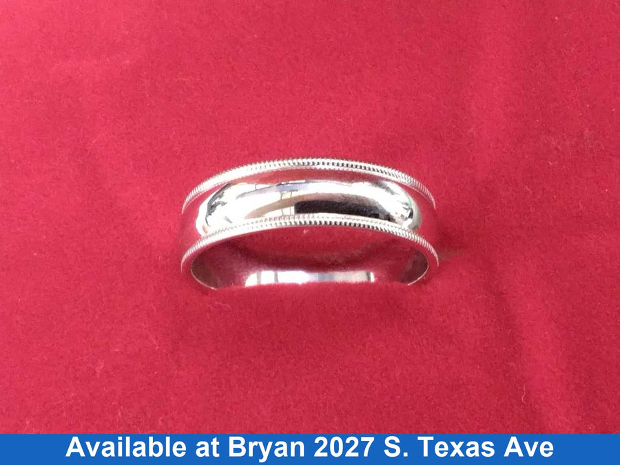 Ring - Wedding Band - White Gold 14k (.585) 5.4 grams Size 10