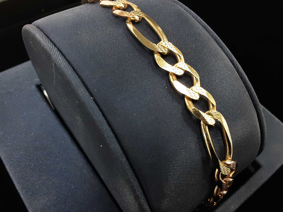 Figaro Bracelet - Yellow Gold 14k (.585) 13.8 grams 8 inch