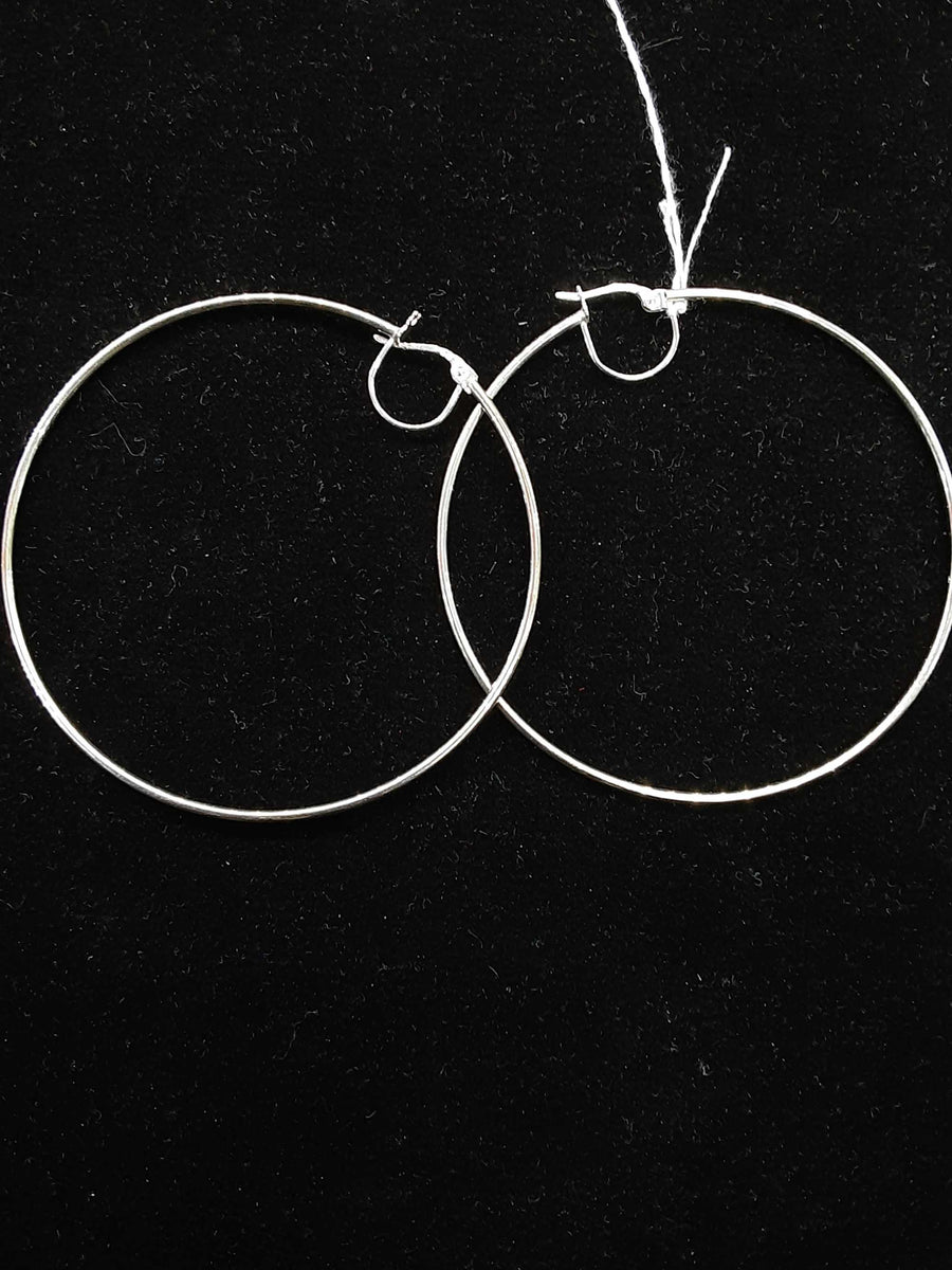 Hoop Earrings - White Gold 14k (.585) 3.1 grams