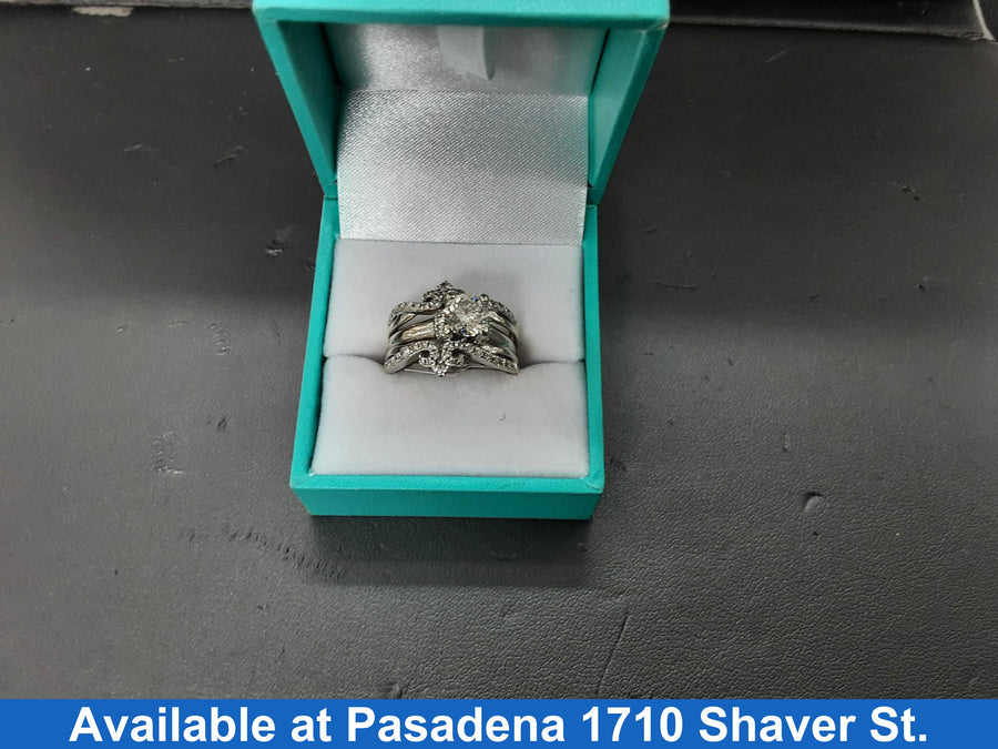 Ring - Engagement Set - White Gold 14k (.585) 10 grams Size 5.5