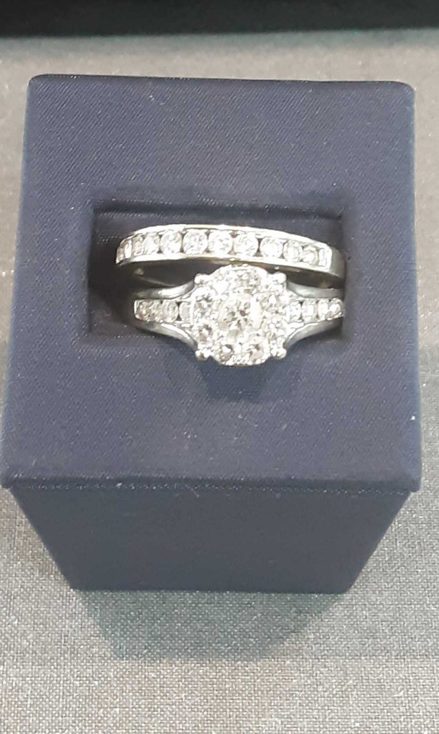 Ring - Wedding Set - White Gold 14k (.585) 9.8 grams Size 11