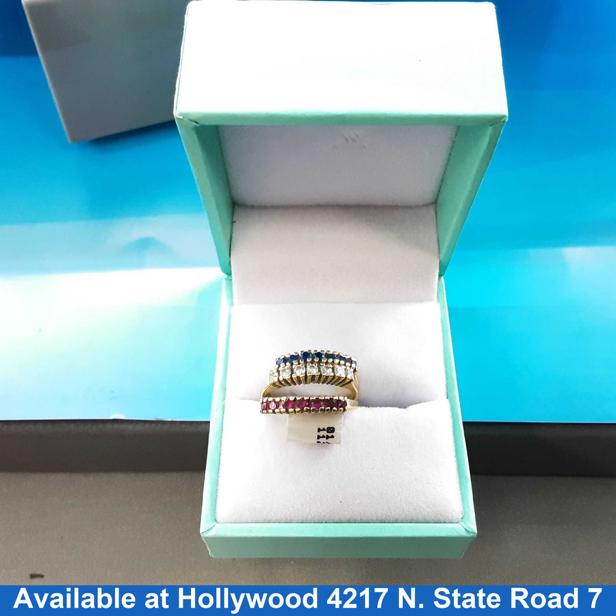 Ring - Wedding Set - Yellow Gold 18k (.750) 5.4 grams Size 8