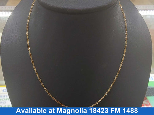 Rope Chain - Yellow Gold 14k (.585) 1.4 grams 18 inch