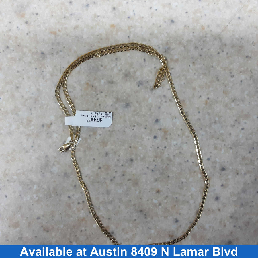 Cuban Link Chain - Yellow Gold 14k (.585) 4.7 grams 10 inch
