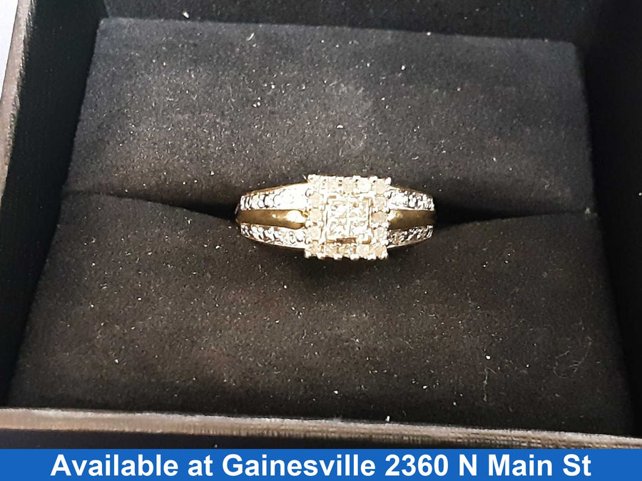 Ring - Engagement Set - Yellow Gold 10k (.417) 3.3 grams Size 7