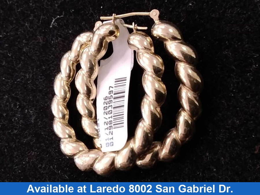 Hoop Earrings - Yellow Gold 10k (.417) 3.2 grams