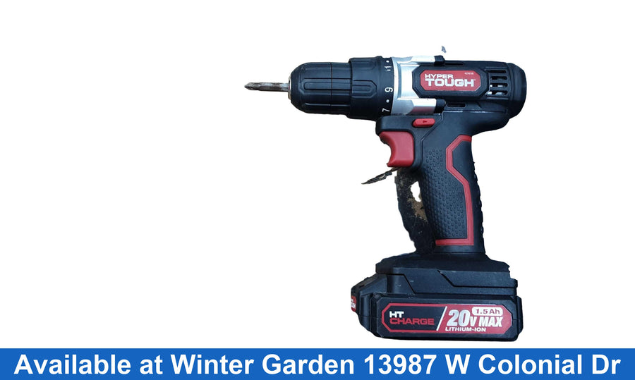 Hyper Tough Aq76018g Red Cordless Standard Drill