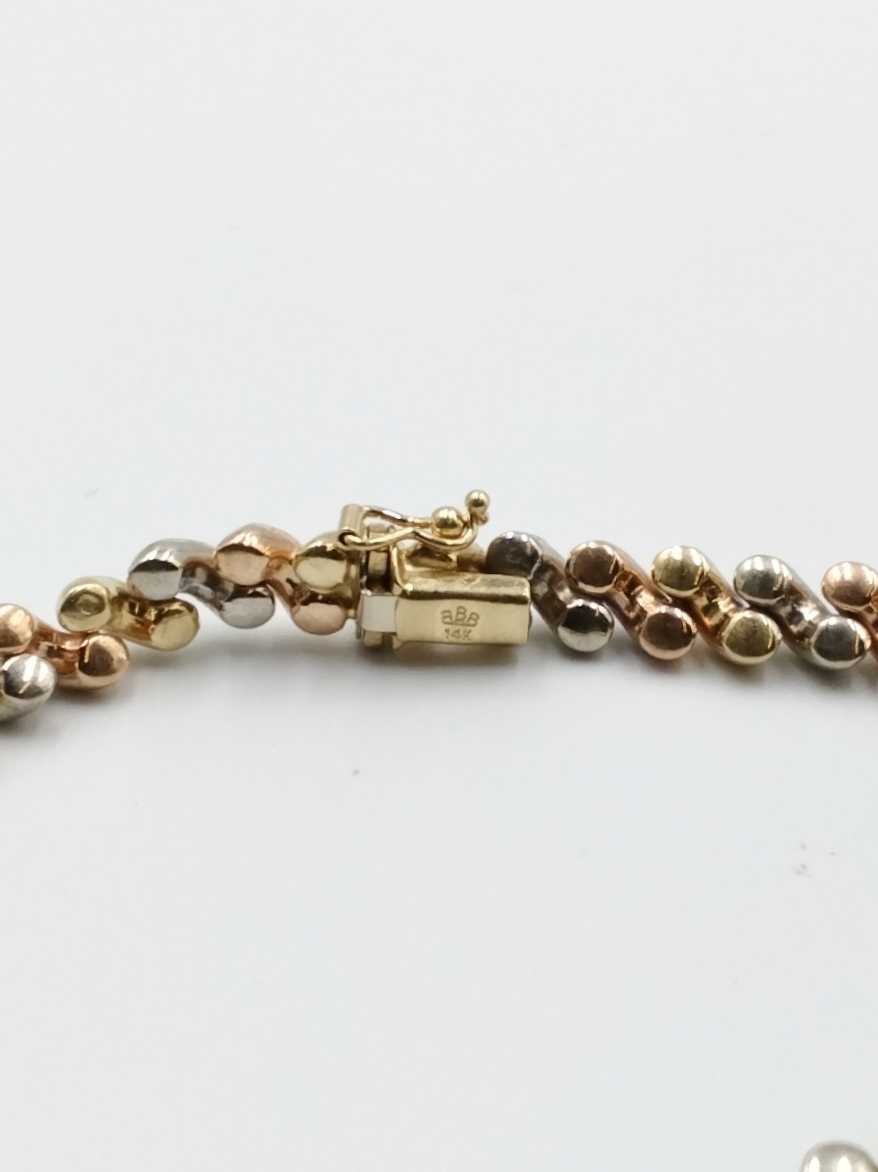 Bracelet - Tricolor Gold 14k (.585) 9.8 grams 8 inch