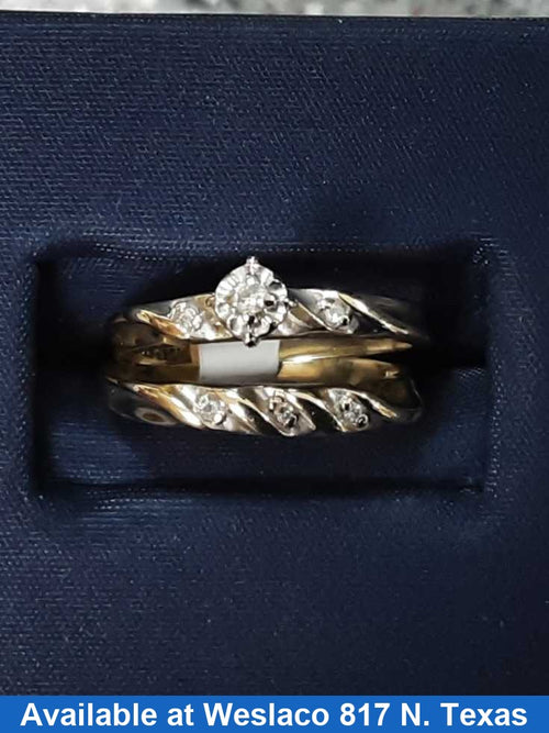 Ring - Engagement Set - Yellow Gold 10k (.417) 2.7 grams Size 6