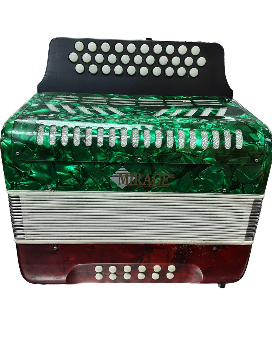Mirage Green Button Accordion