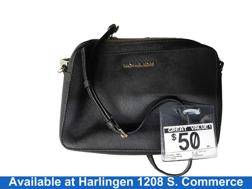 Michael Kors Jet Set Saffiano Black Purse / Handbag
