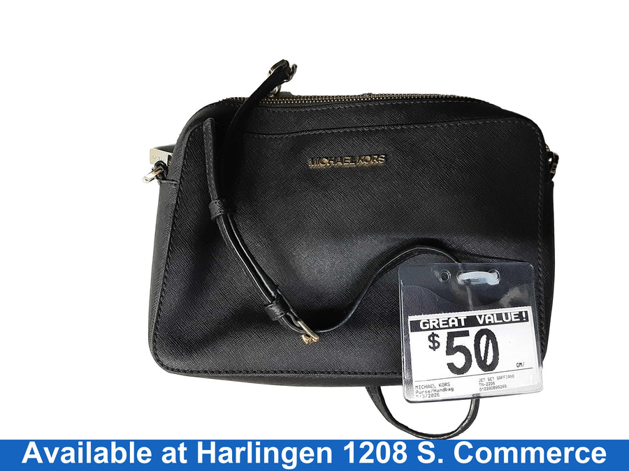 Michael Kors Jet Set Saffiano Black Purse / Handbag