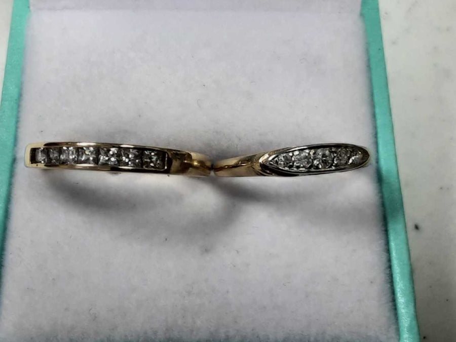 Ring - Wedding Set - Yellow Gold 14k (.585) 3.3 grams Size 6