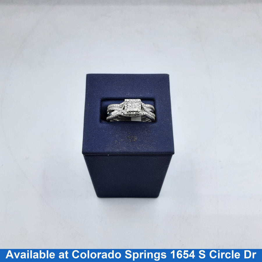 Ring - Wedding Set - White Gold 10k (.417) 5.8 grams Size 9