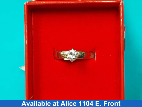 Women's Ring - Solitaire - White Gold 14k (.585) 4.4 grams Size 9.5