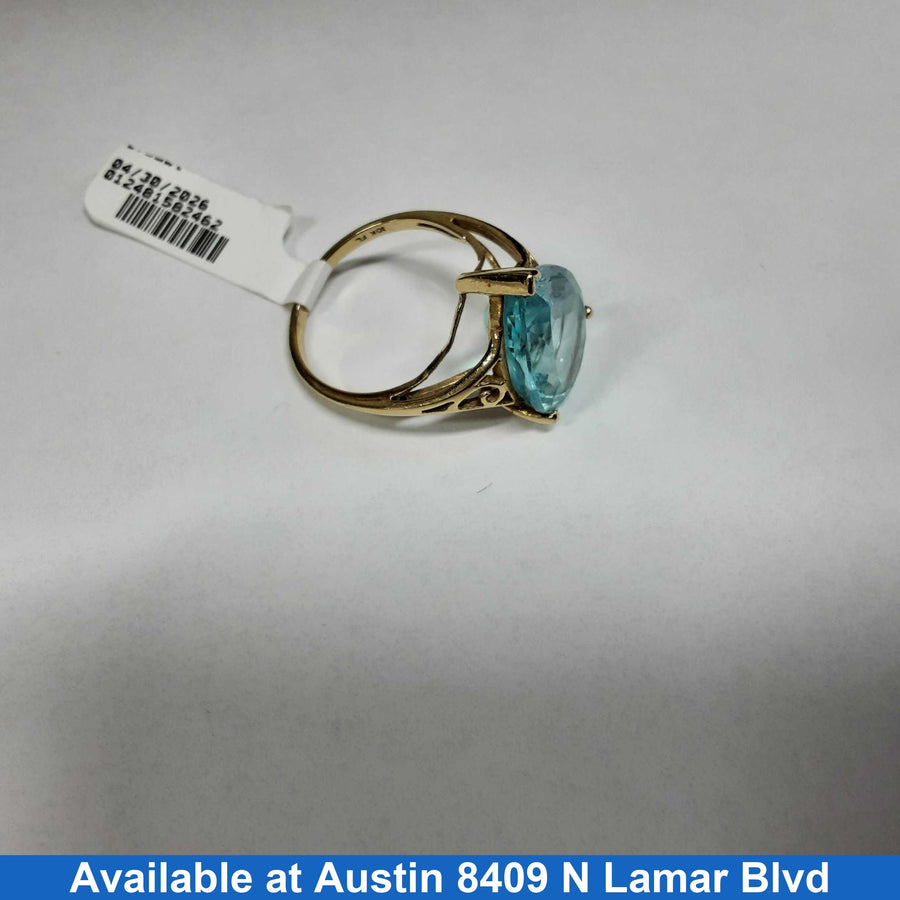 Women's Ring - Solitaire - Yellow Gold 10k (.417) 5.3 grams Size 10.5