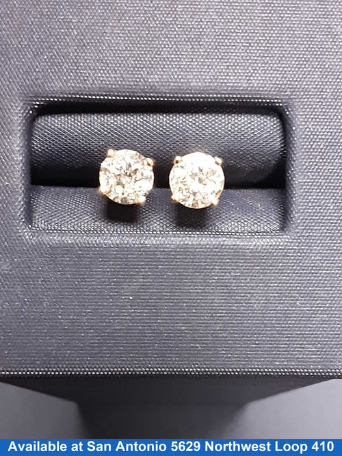 Double Stud Earring - Yellow Gold 14k (.585) 1 grams