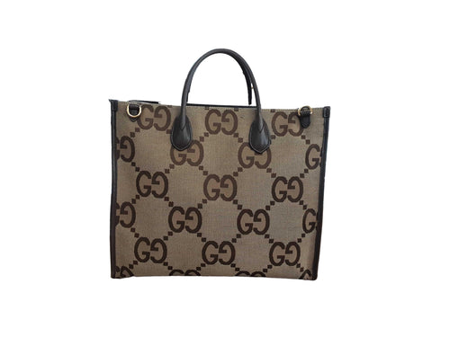 Gucci Jumbo Gg Supreme Canvas Tote Bag Beige / Tan