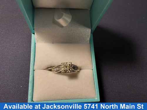 Ring - Engagement Set - White Gold 10k (.417) 2.8 grams Size 6.5
