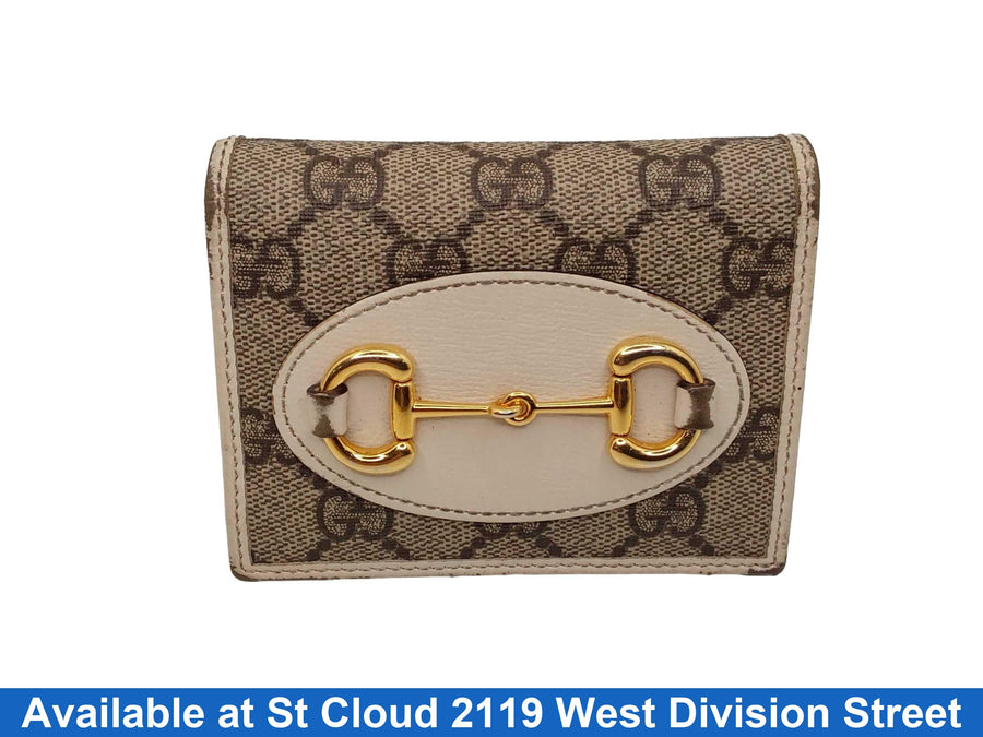 Gucci Horsebit 1955 Card Case Wallet Gray Wallet