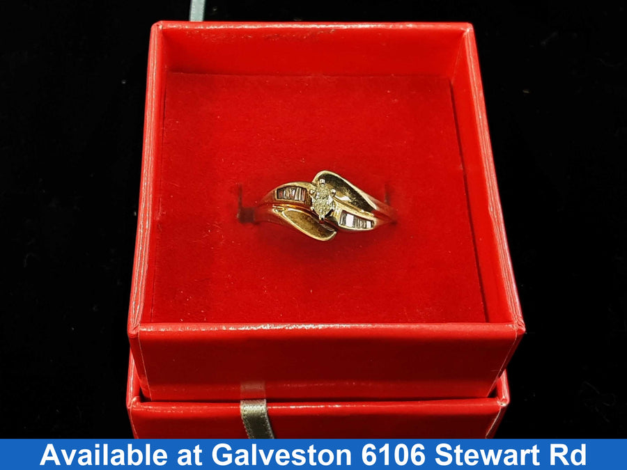 Ring - Engagement Set - Yellow Gold 14k (.585) 2.6 grams Size 7.5