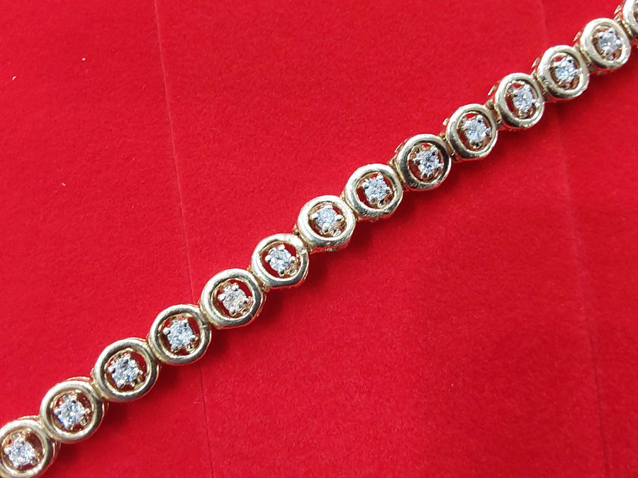 Tennis Bracelet - Yellow Gold 14k (.585) 22.8 grams 6 inch