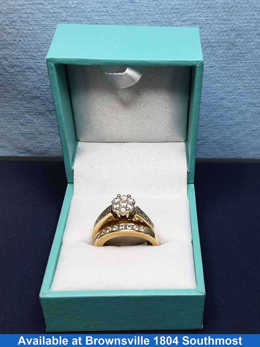 Ring - Engagement Set - Yellow Gold 14k (.585) 7.3 grams Size 5