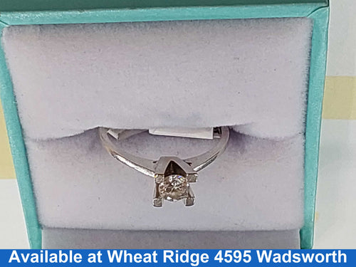 Women's Ring - Solitaire - White Gold 14k (.585) 2.3 grams Size 7