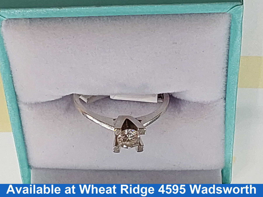 Women's Ring - Solitaire - White Gold 14k (.585) 2.3 grams Size 7
