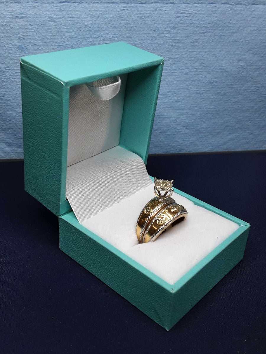 Ring - Engagement Set - Yellow Gold 14k (.585) 6 grams Size 5