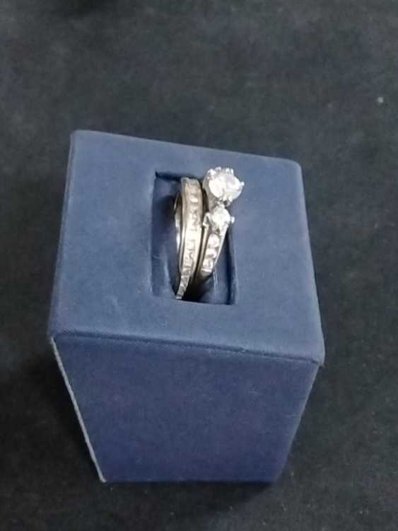 Ring - Engagement Set - White Gold 14k (.585) 5.8 grams Size 4.5