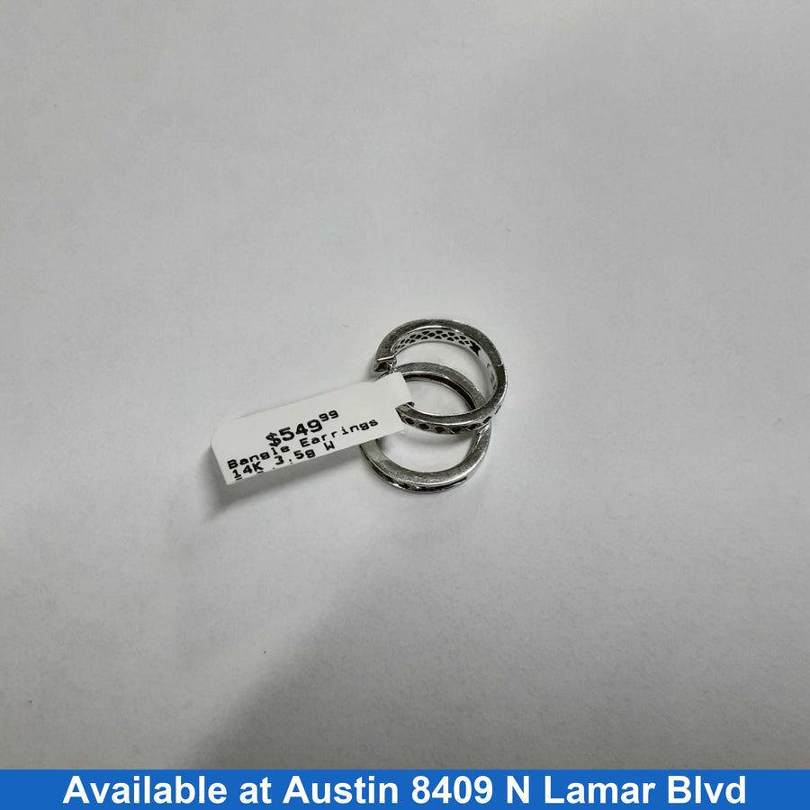 Bangle Earrings - White Gold 14k (.585) 3.5 grams