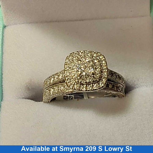 Ring - Engagement Set - White Gold 14k (.585) 8 grams Size 6.5