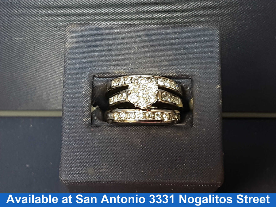 Ring - Wedding Set - White Gold 10k (.417) 10.2 grams Size 20