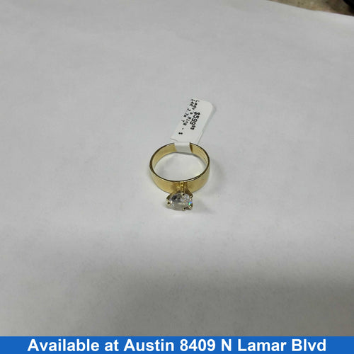 Women's Ring - Solitaire - Yellow Gold 14k (.585) 3.7 grams Size 7