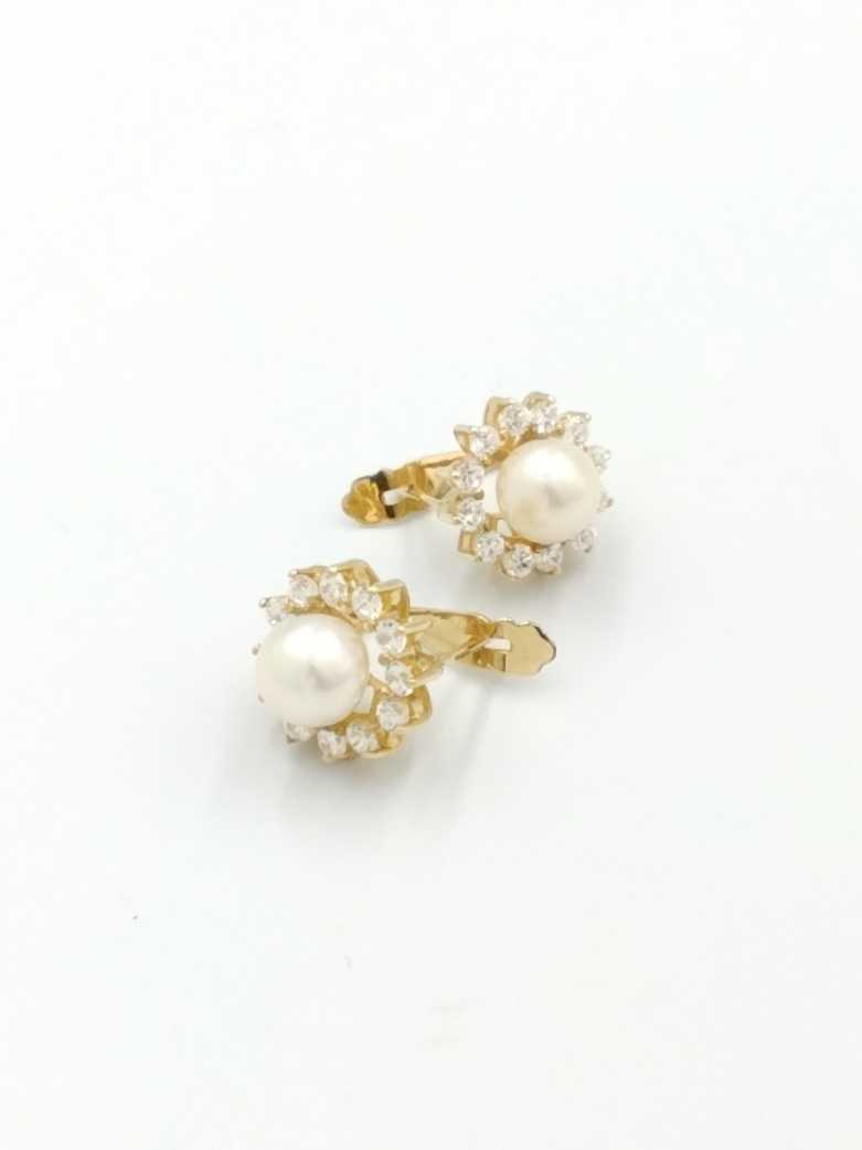 Pearl Earrings - Yellow Gold 14k (.585) 3.7 grams
