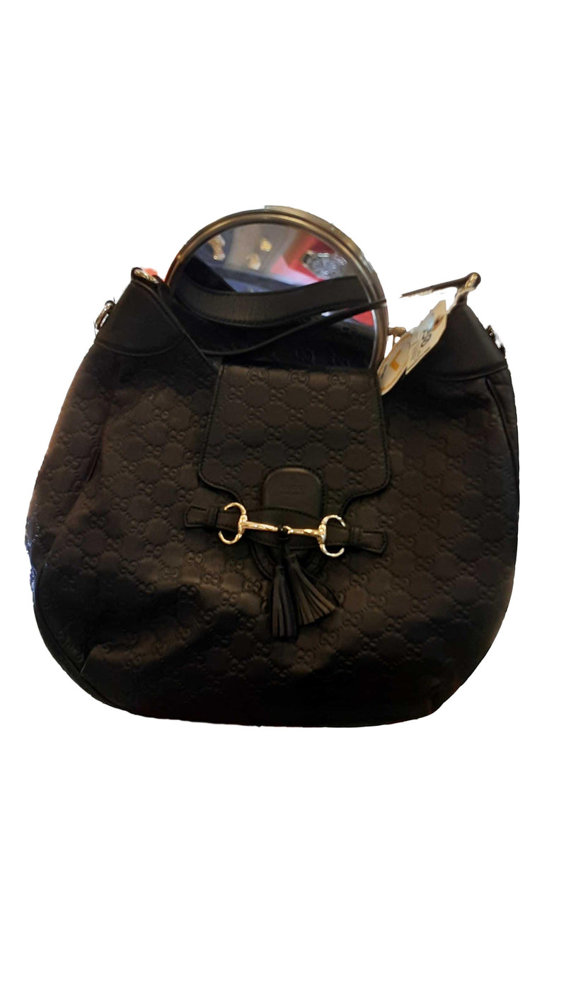 Gucci Gg Signature Medium Emily Black Purse / Handbag