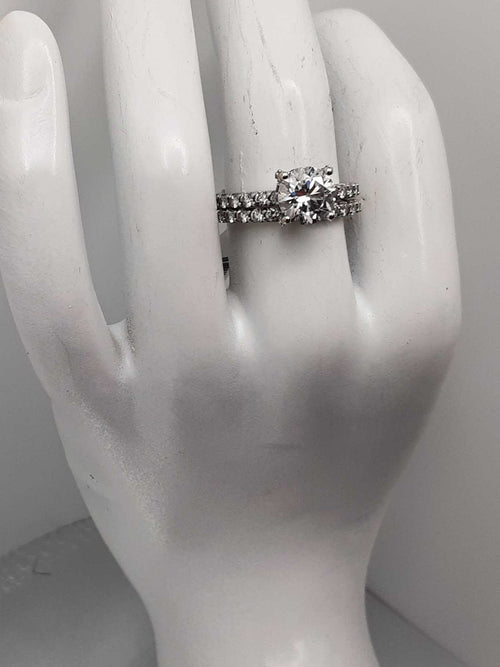 Ring - Engagement Set - White Gold 14k (.585) 5 grams Size 7