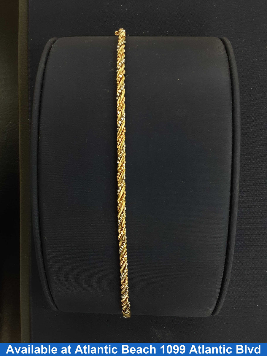 Rope Bracelet - Tricolor Gold 14k (.585) 5.3 grams 7 inch