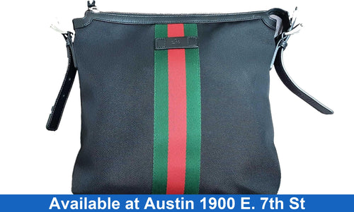Gucci Techno Canvas Web Messanger Bag Black Purse / Handbag