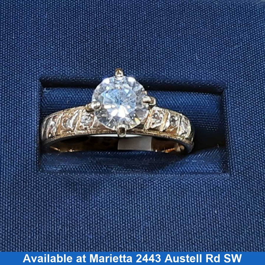 Women's Ring - Solitaire - Yellow Gold 14k (.585) 5.6 grams Size 8.5