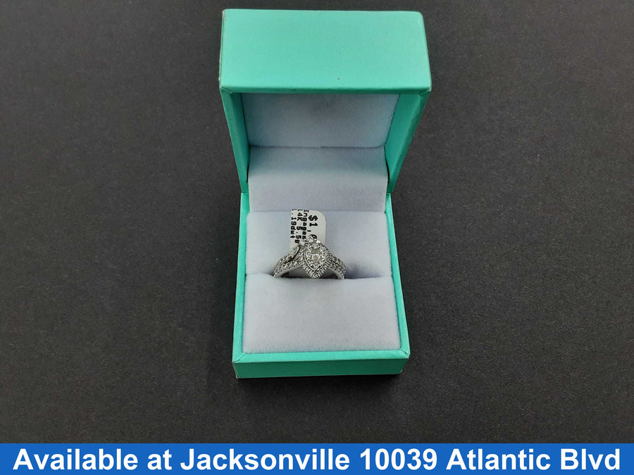 Ring - Engagement Set - White Gold 14k (.585) 5.5 grams Size 5