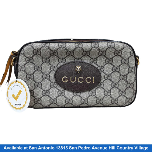 Gucci Gg Supreme Monogram Web Neo Vintage Shoulder Bag Beige / Tan Purse / Handbag