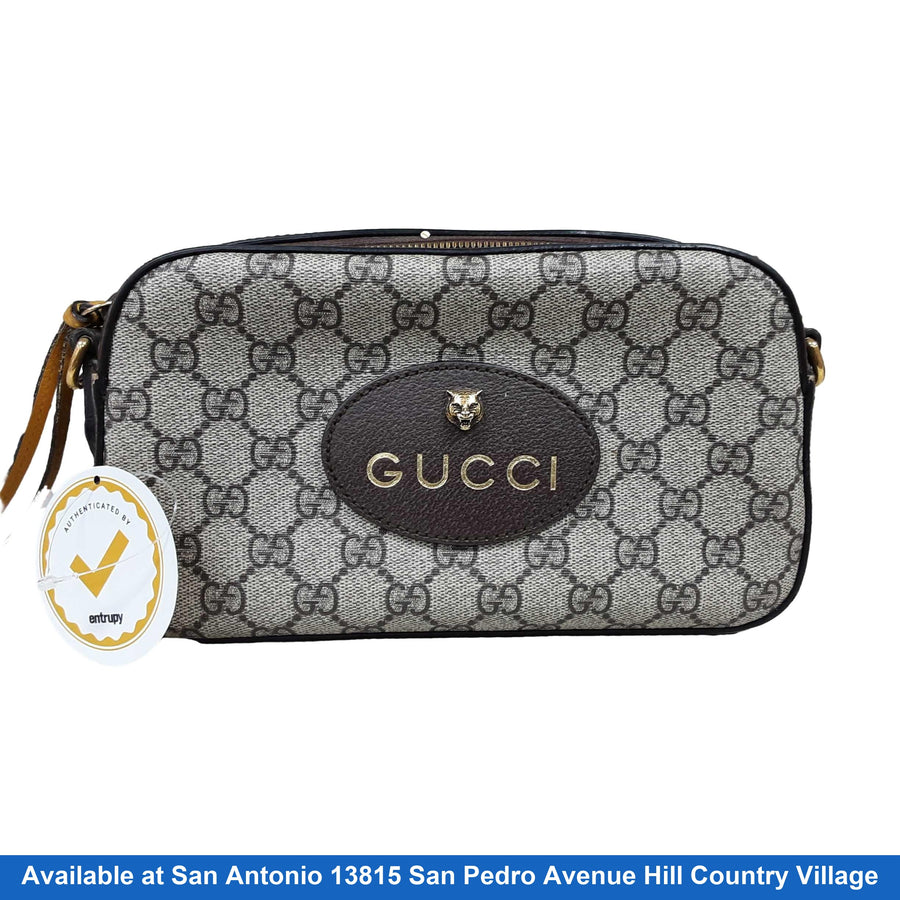 Gucci Gg Supreme Monogram Web Neo Vintage Shoulder Bag Beige / Tan Purse / Handbag