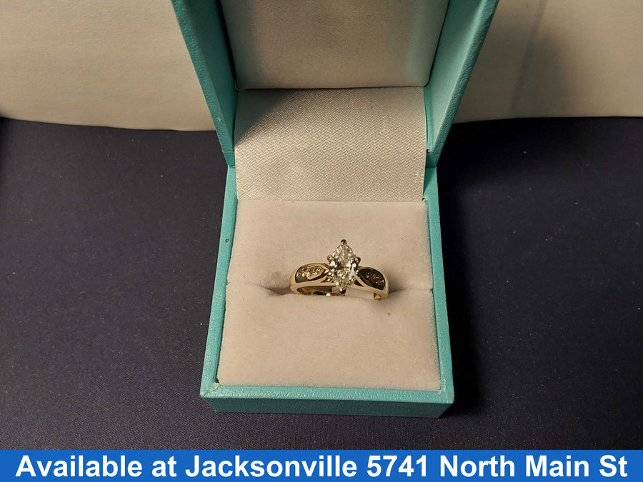 Ring - Engagement Set - Yellow Gold 14k (.585) 4 grams Size 5