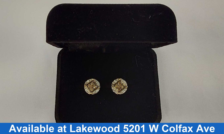 Double Stud Earring - Yellow Gold 10k (.417) 2.7 grams